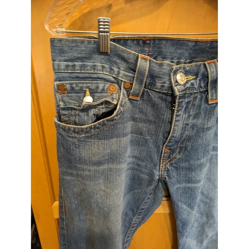 True Religion Mens Billy Super T Stitch Bootcut Jeans size‎ 33 x Measure 33X29